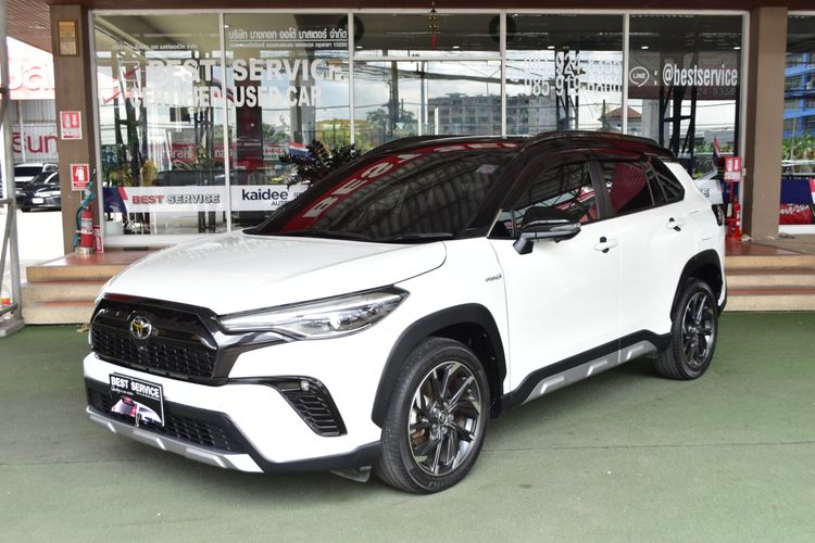 Toyota Corolla Cross 2022 1.8 Hybrid Premium Safety GR Sport Utility-car ไฮบริด ไม่ติดแก๊ส เกียร์อัตโนมัติ ขาว รูปที่ 2