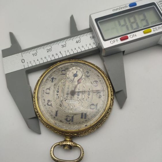 นาฬิกาพกโบราณ วินเทจ แบรนด์ Pallas ยุคปี 1900' ขนาด 48มม case Monitor ทองชุบงานโบราณ นาฬิกาไม่เดิน มะยมหลุดหายไป  รูปที่ 15