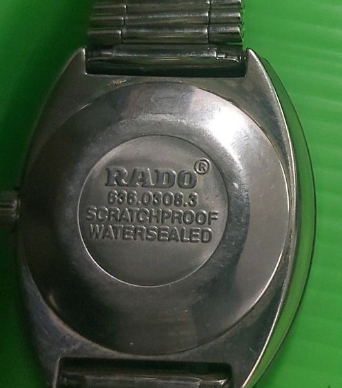 นาฬิกา RADO Th original diastar automatic  รุ่น 636.0308.3  ด้านหลัง มีตัวหนังสือ ระบุ  RADO  scratchpoof watersealed   รูปที่ 4