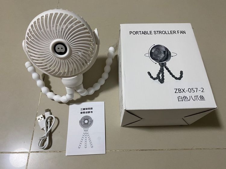 อื่นๆ พัดลมติดรถเข็นเด็กแบบพกพา,พัดลม USB รถเข็นนักเรียนใช้เดินเงียบคลิปเตียงขนาดเล็กมหัศจรรย์สำหรับเด็ก พัดลมปลาหมึก 