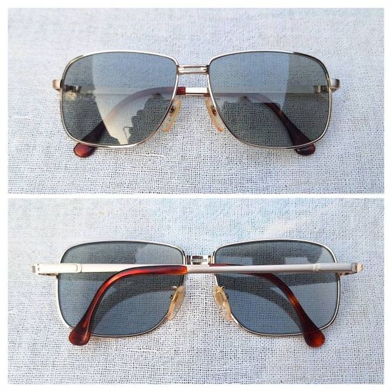 แว่นตาอิตาเลียนทองคำแท้–หุ้ม12KGF CASADEI โครงสร้างภายในไทเทเนียมบริสุทธิ์ เลนส์กระจกคริสตัลสีเทาท้องฟ้า–สว่าง...Authentic Vintage CASADEI 12KGF Handcrafted in Japan
 รูปที่ 4