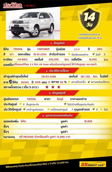 Toyota Fortuner 2011 2.5 G Utility-car ดีเซล ไม่ติดแก๊ส เกียร์ธรรมดา เทา รูปที่ 2