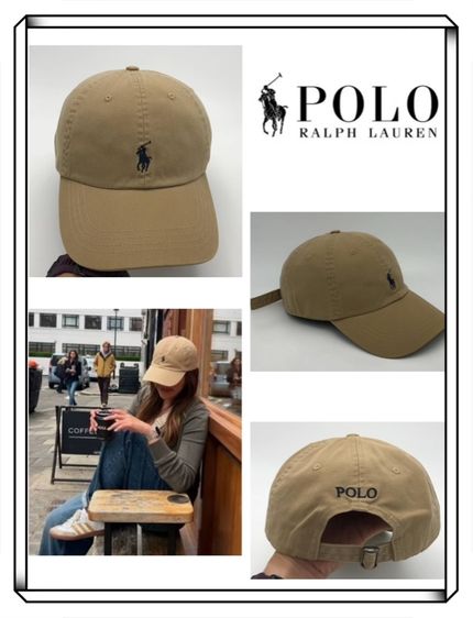 หมวกและหมวกแก๊ป หมวกโปโล Ralph Lauren Polo Baseball Cap สี Tan 