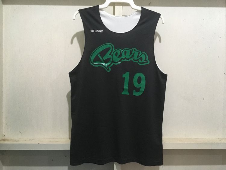 เสื้อเจอร์ซีย์ เสื้อกีฬา BasketBall แบรนด์ BULL-FIGHT (ใส่ได้2ด้าน) สีขาวกับดำ