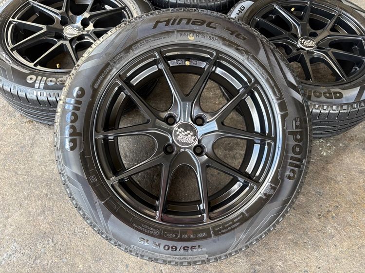 ล้อแม็กขอบ15 SSW ก้านY 4รู100 กว้าง6.5 ออฟ35 งานไทย สภาพสวยมากๆ ไม่มีซ่อม (ล้อทำสีมาใหม่เพื่อความสวยงาม) พร้อมยางAPOLLO195-60-15 ปี20    รูปที่ 2