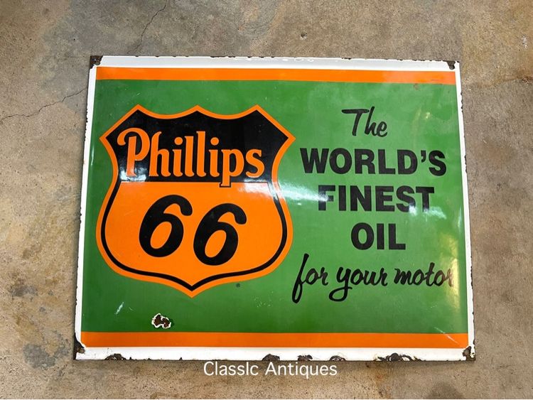 ป้าย Phillips อีนาเมล ปั้มนูนหลังเต่า สะสม รูปที่ 2