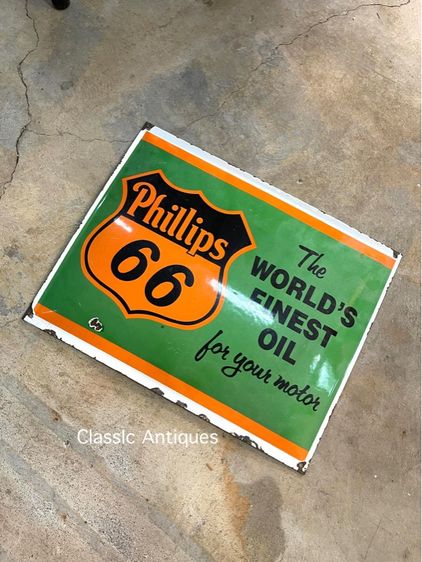 ป้าย Phillips อีนาเมล ปั้มนูนหลังเต่า สะสม รูปที่ 4