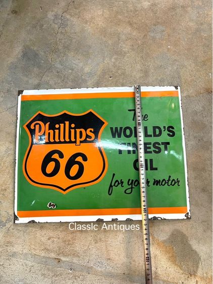 ป้าย Phillips อีนาเมล ปั้มนูนหลังเต่า สะสม รูปที่ 5