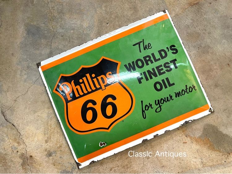 ป้าย Phillips อีนาเมล ปั้มนูนหลังเต่า สะสม รูปที่ 3