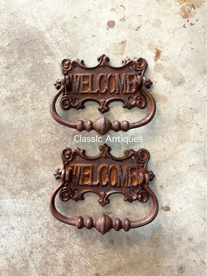 มือจับประตู WELCOME เหล็กหล่อ