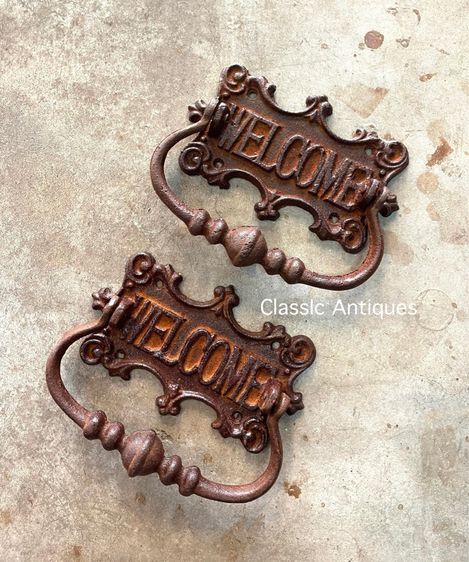 มือจับประตู WELCOME เหล็กหล่อ รูปที่ 3