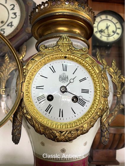 นาฬิกา หลุยส์ตั้งโต๊ะ ตราแผ่นดิน เก่าโบราณสะสม รูปที่ 4