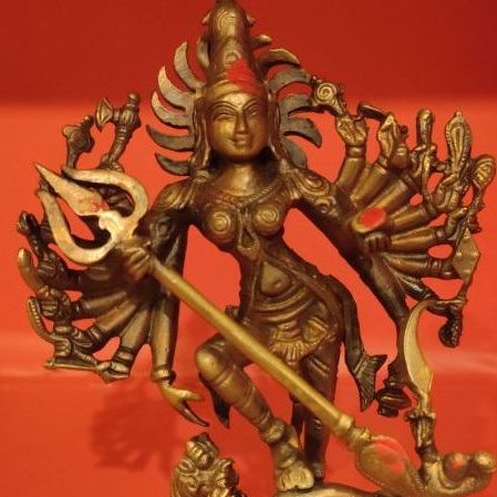 พระแม่ทุรคาปราบมหิงษาสูร เนื้อทองแดง รูปที่ 2