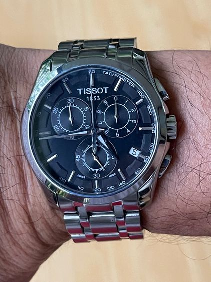 TISSOT 1853 COUTURIER CHRONOGRAPH Quartz Stainless Watch Men's T035617A 10 Bar Black Dial  รูปที่ 12