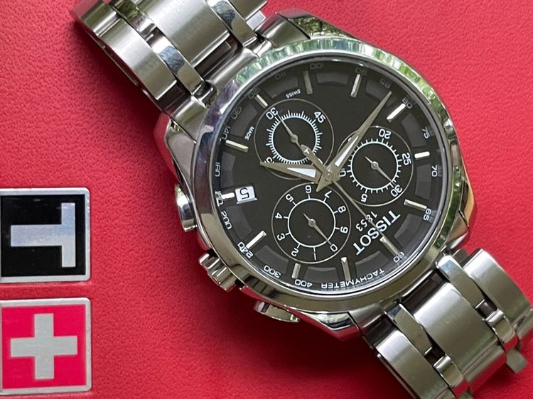 TISSOT 1853 COUTURIER CHRONOGRAPH Quartz Stainless Watch Men's T035617A 10 Bar Black Dial  รูปที่ 8