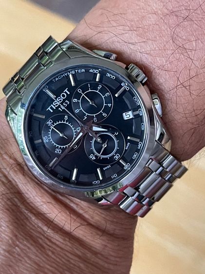 TISSOT 1853 COUTURIER CHRONOGRAPH Quartz Stainless Watch Men's T035617A 10 Bar Black Dial  รูปที่ 18