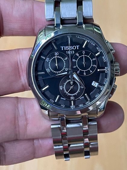 TISSOT 1853 COUTURIER CHRONOGRAPH Quartz Stainless Watch Men's T035617A 10 Bar Black Dial  รูปที่ 9