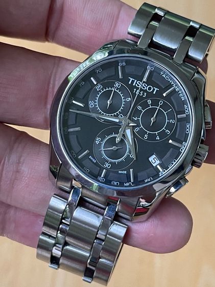 TISSOT 1853 COUTURIER CHRONOGRAPH Quartz Stainless Watch Men's T035617A 10 Bar Black Dial  รูปที่ 10