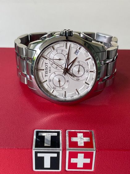 TISSOT 1853 COUTURIER CHRONOGRAPH Quartz Stainless Watch Men's T035617A 10 Bar White Dial  รูปที่ 7