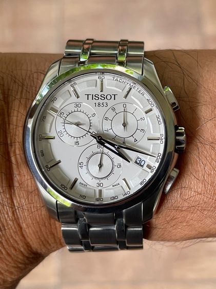TISSOT 1853 COUTURIER CHRONOGRAPH Quartz Stainless Watch Men's T035617A 10 Bar White Dial  รูปที่ 15