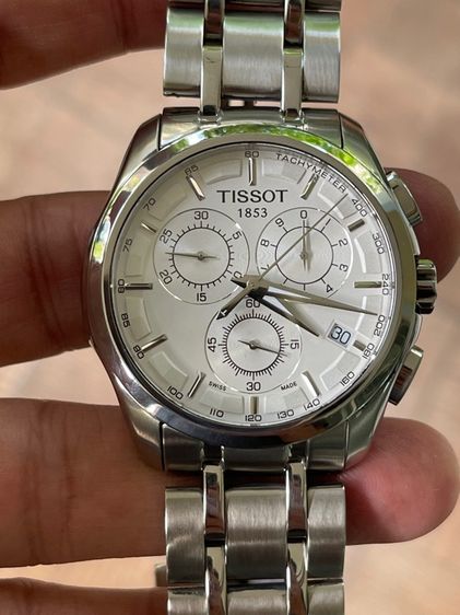 TISSOT 1853 COUTURIER CHRONOGRAPH Quartz Stainless Watch Men's T035617A 10 Bar White Dial  รูปที่ 10