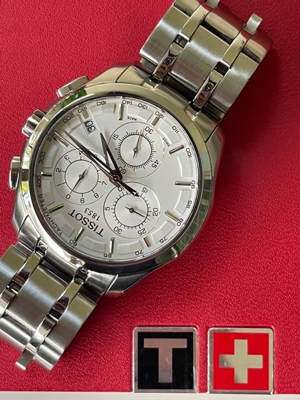 TISSOT 1853 COUTURIER CHRONOGRAPH Quartz Stainless Watch Men's T035617A 10 Bar White Dial  รูปที่ 8