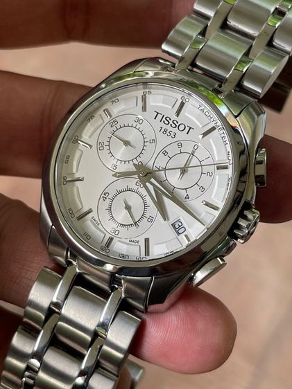 TISSOT 1853 COUTURIER CHRONOGRAPH Quartz Stainless Watch Men's T035617A 10 Bar White Dial  รูปที่ 11