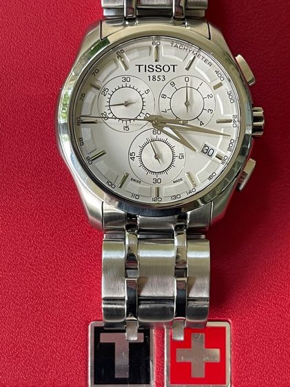 TISSOT 1853 COUTURIER CHRONOGRAPH Quartz Stainless Watch Men's T035617A 10 Bar White Dial  รูปที่ 9