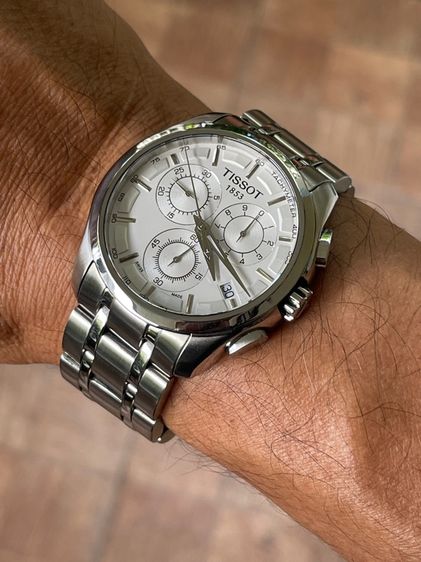 TISSOT 1853 COUTURIER CHRONOGRAPH Quartz Stainless Watch Men's T035617A 10 Bar White Dial  รูปที่ 16