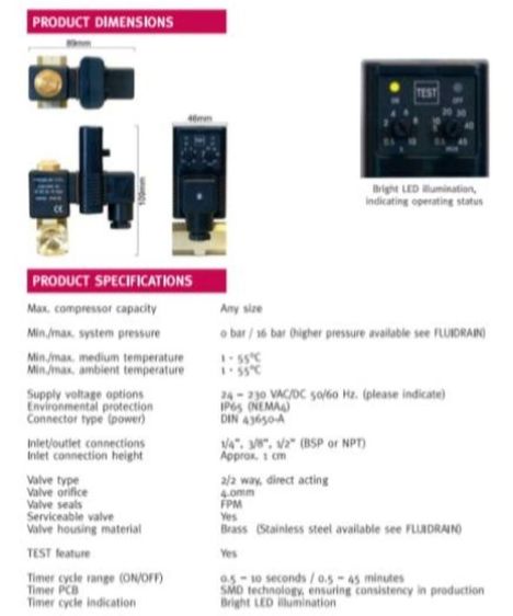ออโต้เดรนไฟฟ้า (Automatically timer controlled condensate drain) รูปที่ 3