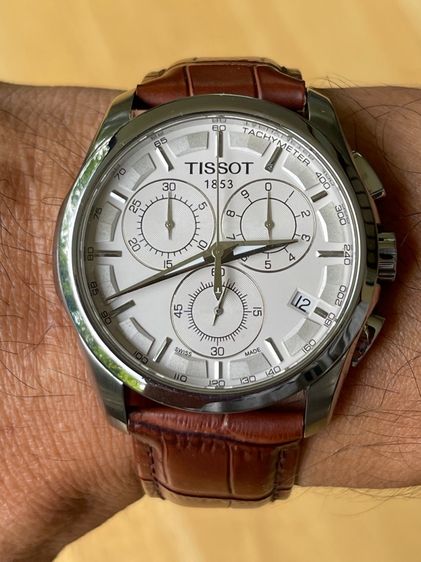 TISSOT Couturier Chronograph Quartz White Dial T0356171603100 Brown Leather  รูปที่ 13