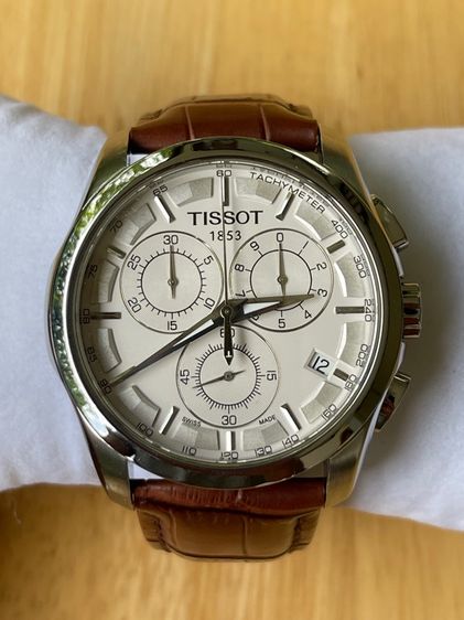 TISSOT Couturier Chronograph Quartz White Dial T0356171603100 Brown Leather 