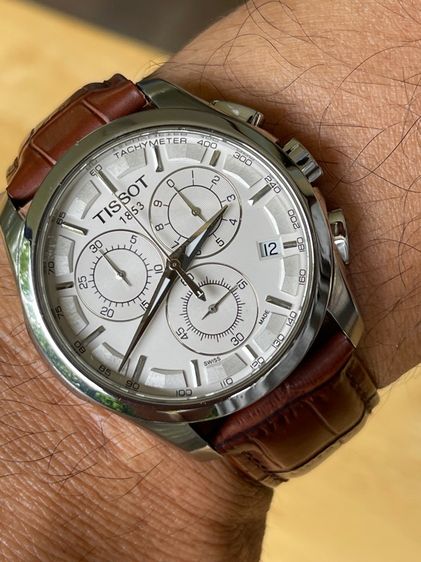 TISSOT Couturier Chronograph Quartz White Dial T0356171603100 Brown Leather  รูปที่ 18