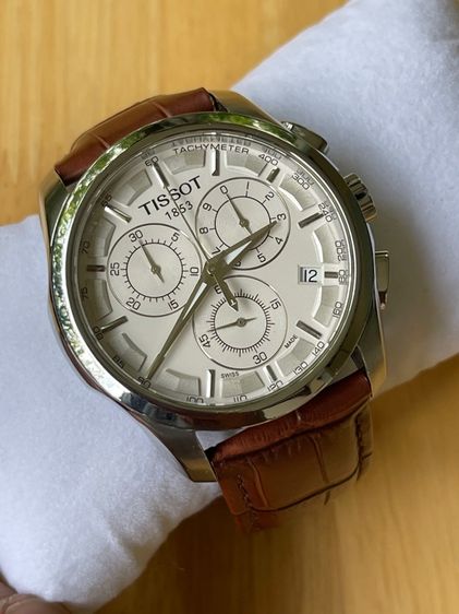 TISSOT Couturier Chronograph Quartz White Dial T0356171603100 Brown Leather  รูปที่ 6