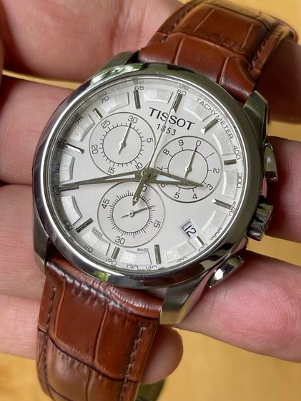 TISSOT Couturier Chronograph Quartz White Dial T0356171603100 Brown Leather  รูปที่ 9