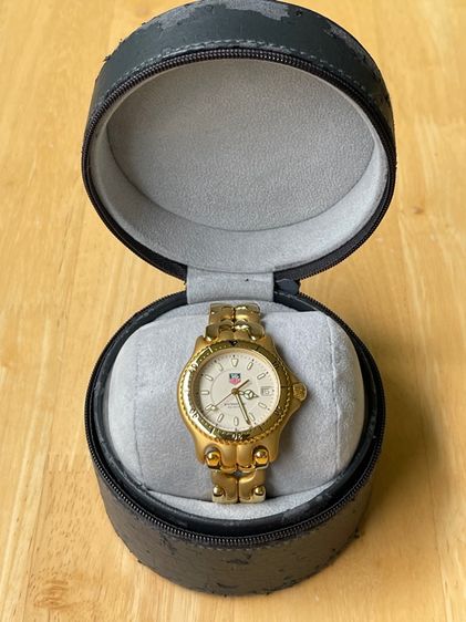 TAG HEUER S EL ก้างปลา 2 ชั้น Professional 200m WG1230-K0 30mm Gold Tone Steel Quartz Watch รูปที่ 18