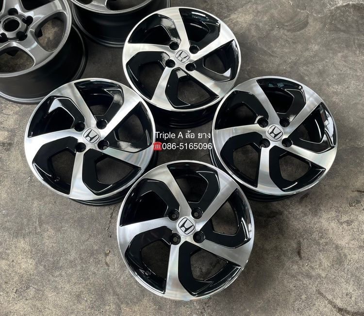 ✨ล้อแม็ก✨Honda City ใบพัด ขอบ 15 สีดำหน้าเงา💖สวยกริ๊บ💖 รูปที่ 6