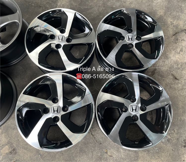 ✨ล้อแม็ก✨Honda City ใบพัด ขอบ 15 สีดำหน้าเงา💖สวยกริ๊บ💖 รูปที่ 7