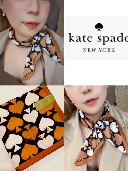 ผ้าพันคอ Kate Spade New York แท้ จากญี่ปุ่น  used like new 