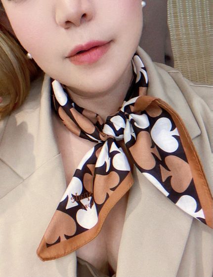 ผ้าพันคอ Kate Spade New York แท้ จากญี่ปุ่น  used like new  รูปที่ 4