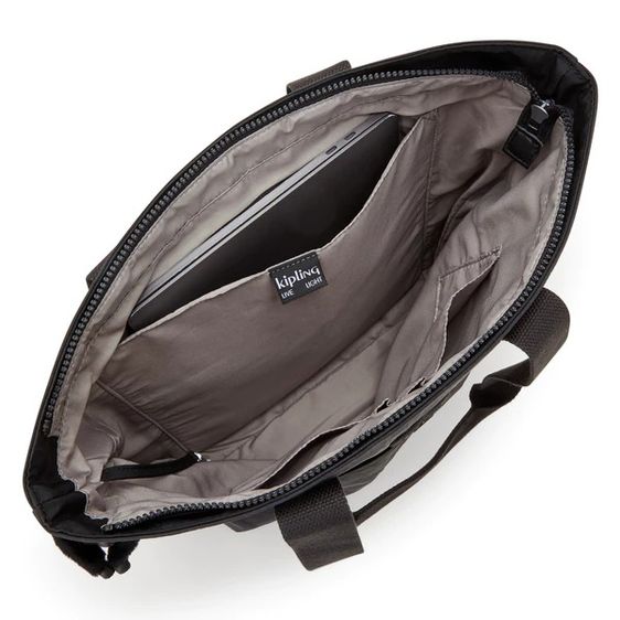 กระเป๋า Kipling รุ่น Hanifa สี Black Noir กระเป๋า Tote Bag ของแท้ มือ 1 รูปที่ 3