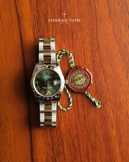 RL. D a t e j u s t 178343 Olive Green Roman Dial Two-Tone Oyster 2012 31mm. Fullset 