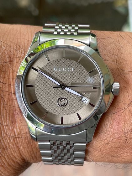 GUCCI G Timeless Black Dial  Men’s Date Watch Original YA1264107 รูปที่ 13