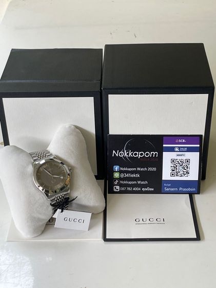 GUCCI G Timeless Black Dial  Men’s Date Watch Original YA1264107 รูปที่ 2