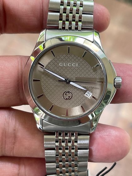 GUCCI G Timeless Black Dial  Men’s Date Watch Original YA1264107 รูปที่ 7