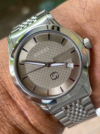 GUCCI G Timeless Black Dial  Men’s Date Watch Original YA1264107 รูปที่ 17