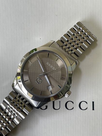 GUCCI G Timeless Black Dial  Men’s Date Watch Original YA1264107 รูปที่ 6
