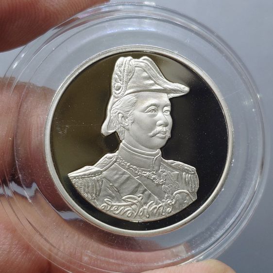 เหรียญ ร.5 เนื้อนิกเกิลขัดเงา ที่ระลึกกองทัพเรือ ป้อมพระจุลจอมเกล้า บล็อกกษาปณ์ กองทัพเรือสร้าง พ.ศ.2537 รูปที่ 3