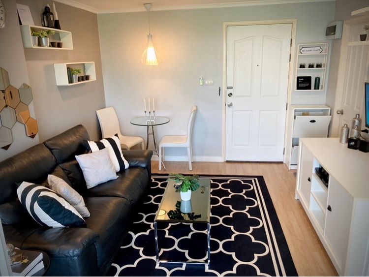 ตกแต่งครบ ไม่อนุญาต Lpn ville รามคำแหง26 1นอน คอนโดใกล้เอแบค ABAC เฟอร์ครบ เช่า ขาย รูปที่ 2