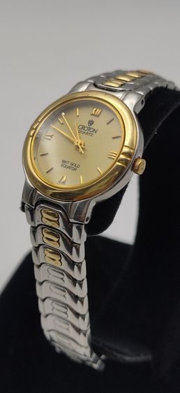 นาฬิกา ผู้หญิง แบรนด์ Croton ขนาด 26มม.เครื่อง quartz กันน้ำ 3atm 18KT Gold Eduator มือสองเครื่องเดินดี รูปที่ 6